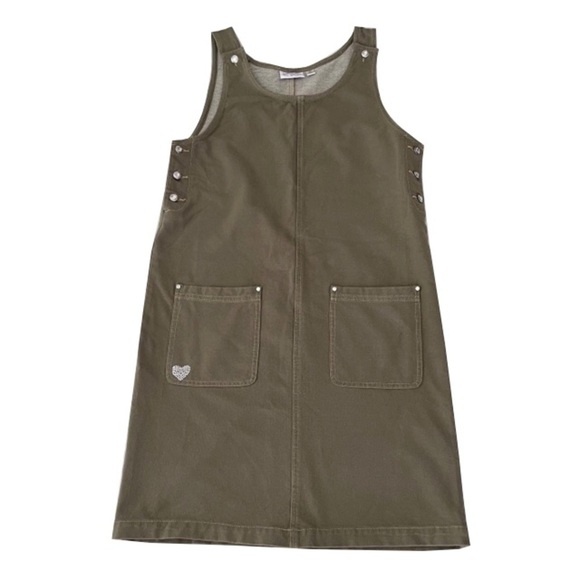 Dream Jeannes by Quacker Factory‎ Olive Green Jumper Dress - Picture 1 of 5